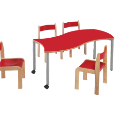 Produktbild Swing-It STEELY rechteckiger Wellentisch Schultisch 