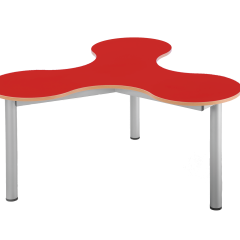 Produktbild Kleeblatt Dreiertisch Schultisch mit Melaminplatte 